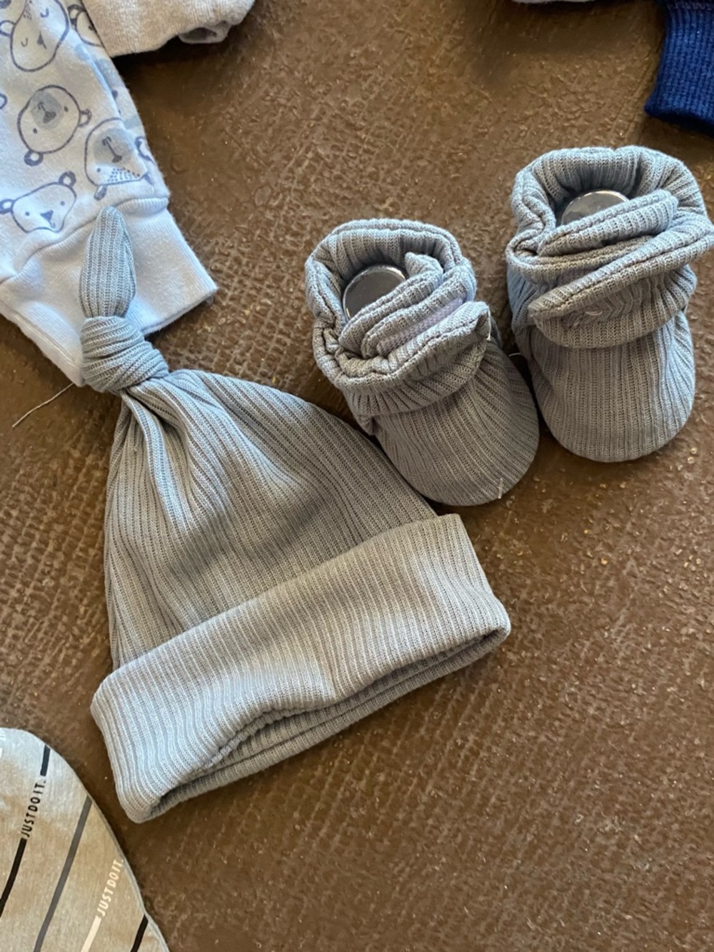 Baby Boy Mixed Clothing Bundle - Neutral Blues, Gray, Yellow - Picture 2 of 7